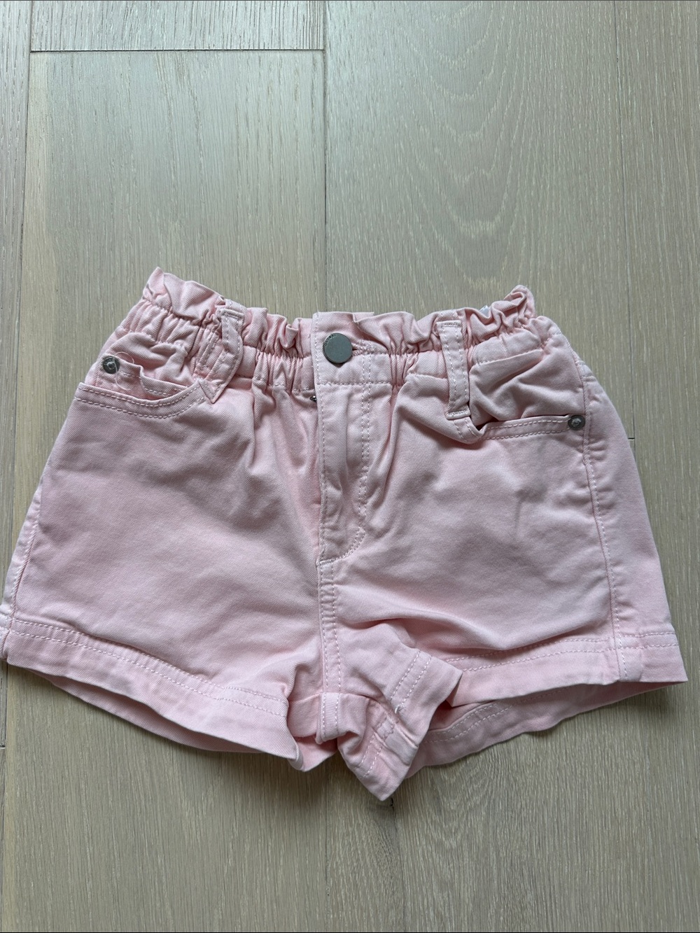 DL1961 Girls' Light Pink Ruffled Waist Shorts